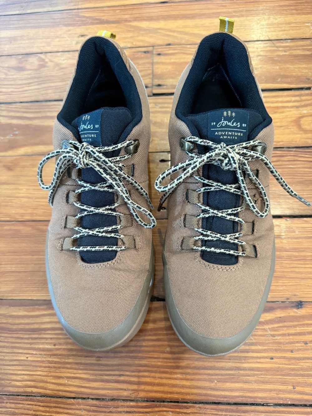 Joules "Ramble" Sneakers, Tan and Cheetah Animal Print, Size 9